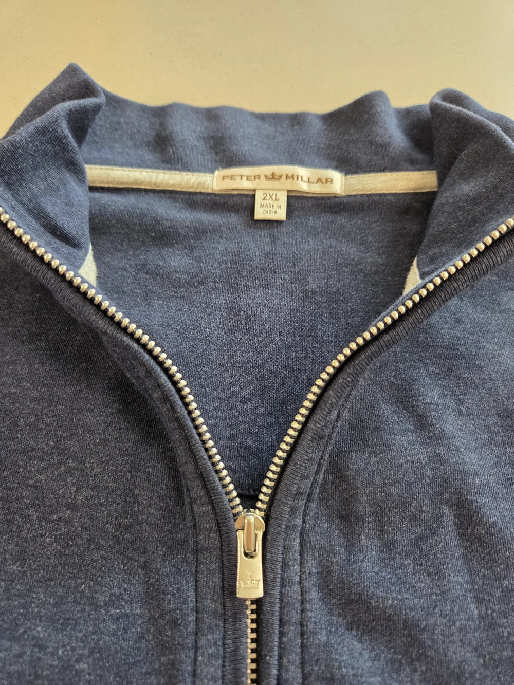Men's Navy Peter Millar Quarter-Zip Sweater Pullover- 0021